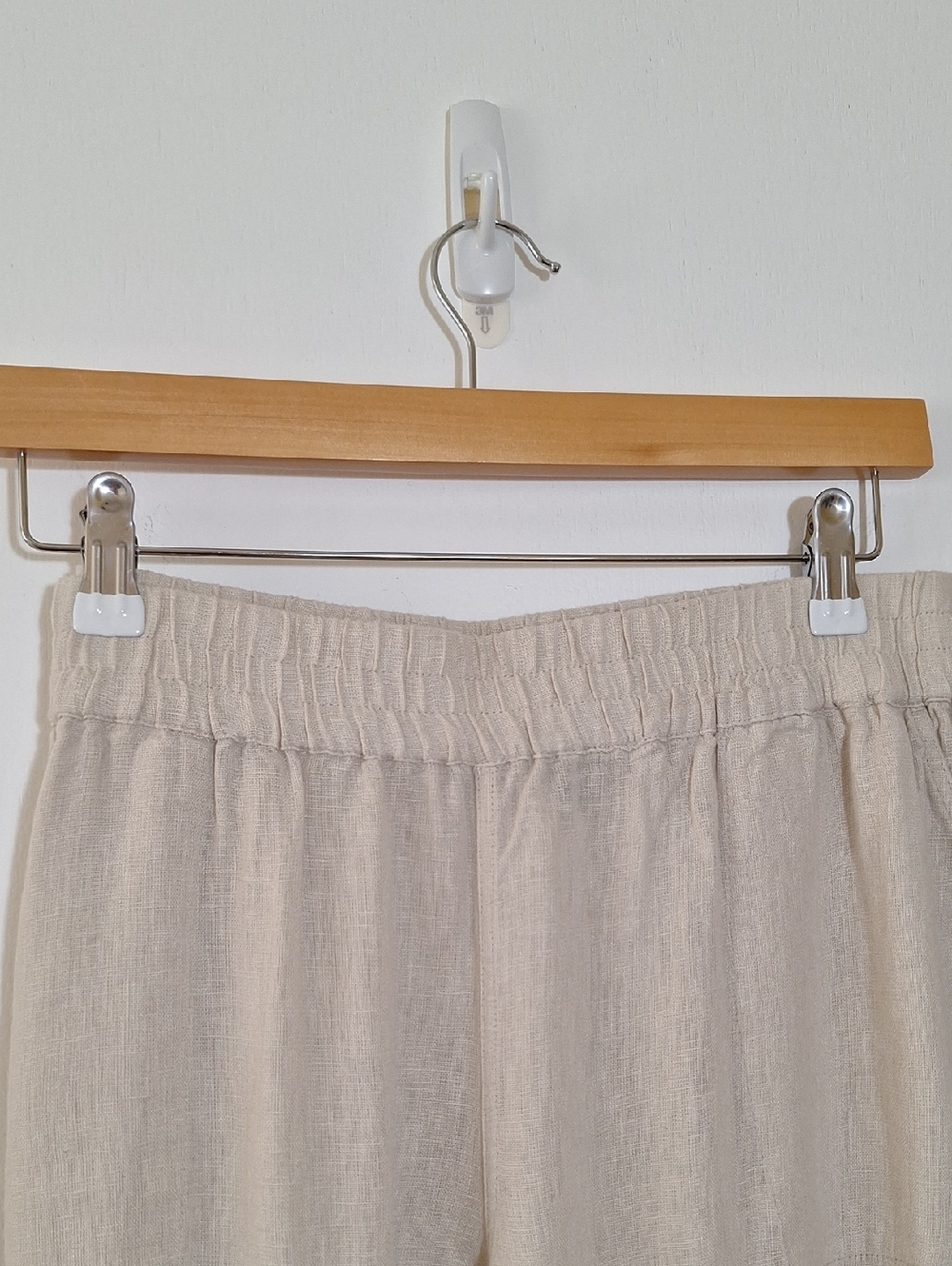 Neutral Wide-Leg Linen Blend Pants/Cropped 26in Inseam Medium - MP - Picture 2 of 7